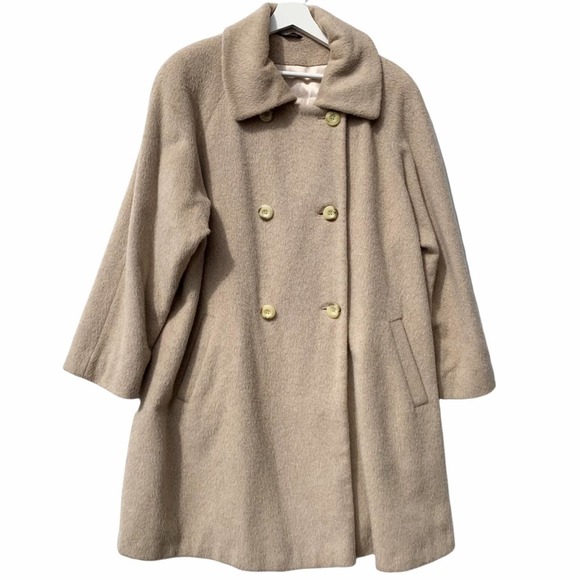 Utex Jackets & Blazers - Vintage Utex swing trench coat women's size 14  alpaca Persian wool taupe beige